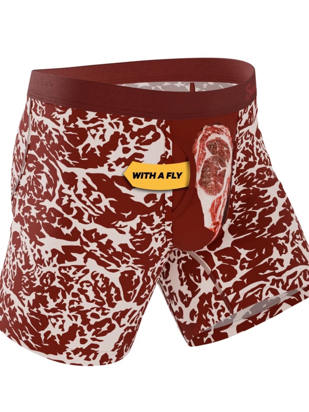 1333 NWT Shinesty Tomahawk Ball Hammock Boxer Brief w/Fly – L – Marbled Meat - Picture 8 of 11